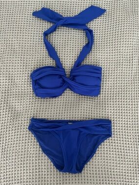 Seafolly Australia Blue Bandeau Bikini Set